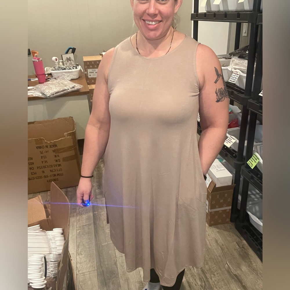 Zenana ash mocha midi dress with pockets